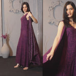 Load and play video in Gallery viewer, PURPLE WAVE PRINT LONG FLARED JACKET AND JUMPSUIT SET
