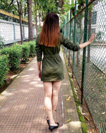 Load image into Gallery viewer, OLIVE SHORT BLAZER DRESS WITH BELT
