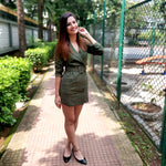 Load image into Gallery viewer, OLIVE SHORT BLAZER DRESS WITH BELT

