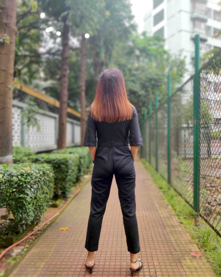 BLACK TWILL UTILITY JUMPSUIT