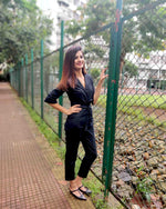Load image into Gallery viewer, BLACK TWILL UTILITY JUMPSUIT
