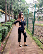 Load image into Gallery viewer, BLACK TWILL UTILITY JUMPSUIT
