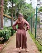 Load image into Gallery viewer, CHOCO TWISTED TOP WITH BELT BUCKLED SKIRT
