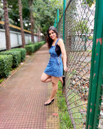 Load image into Gallery viewer, DENIM DUNGAREE SKIRT
