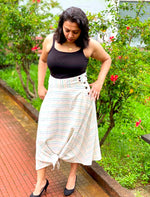 Load image into Gallery viewer, BOHEMIAN CHECKS FLARED HEM SKIRT WITH KNOT
