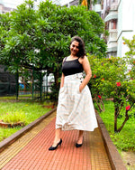Load image into Gallery viewer, BOHEMIAN CHECKS FLARED HEM SKIRT WITH KNOT
