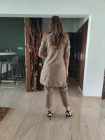 Load image into Gallery viewer, KHAKHEE GREEN LONG JACKET CO ORD WITH TUBE BUSTIER &amp; PANTS
