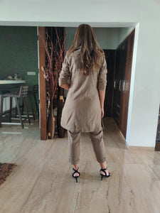 KHAKHEE GREEN LONG JACKET CO ORD WITH TUBE BUSTIER & PANTS