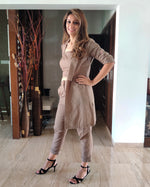 Load image into Gallery viewer, KHAKHEE GREEN LONG JACKET CO ORD WITH TUBE BUSTIER &amp; PANTS
