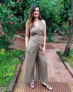 Load image into Gallery viewer, KHAKHEE GREEN BELL-BOTTOM PANTS WITH HALTER VEST COAT (WITHOUT BLAZER)

