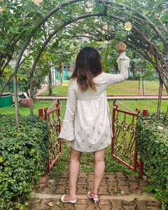 NATURAL PURE LINEN MID DRESS