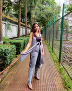 Load image into Gallery viewer, TEAL SLEEVELESS LONG JACKET AND WELL FITTED TROUSER

